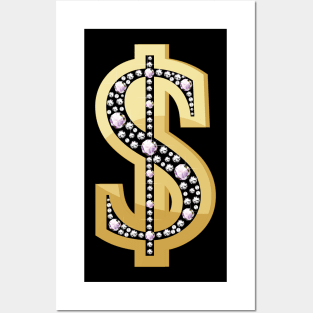 Dollar symbol in diamonds Posters and Art